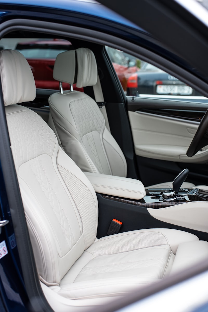 Comfortable, clean car interior with passenger seats